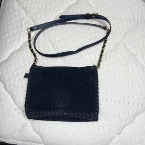 Tory Burch suede navy blue cross body